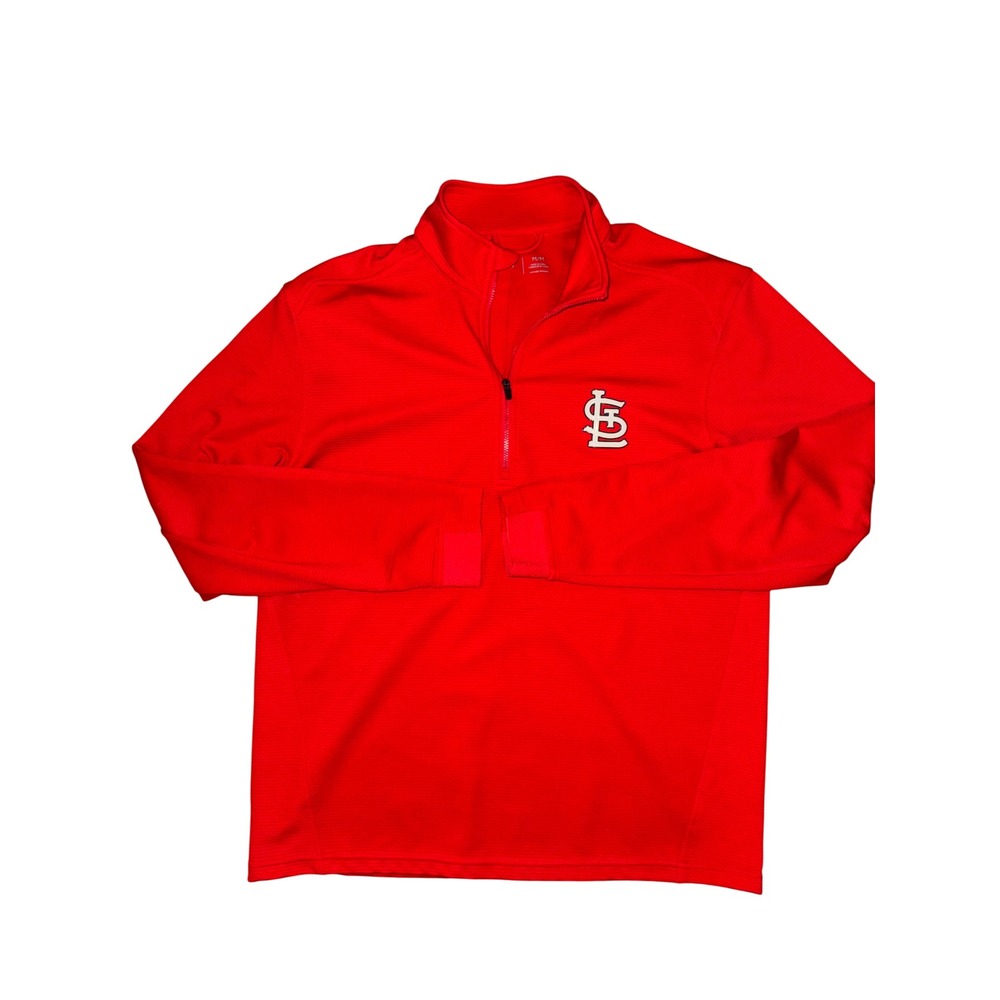 Levelwear St Louis Cardinals Mens Medium Red Quarter Zip Pullover MLB Jacket